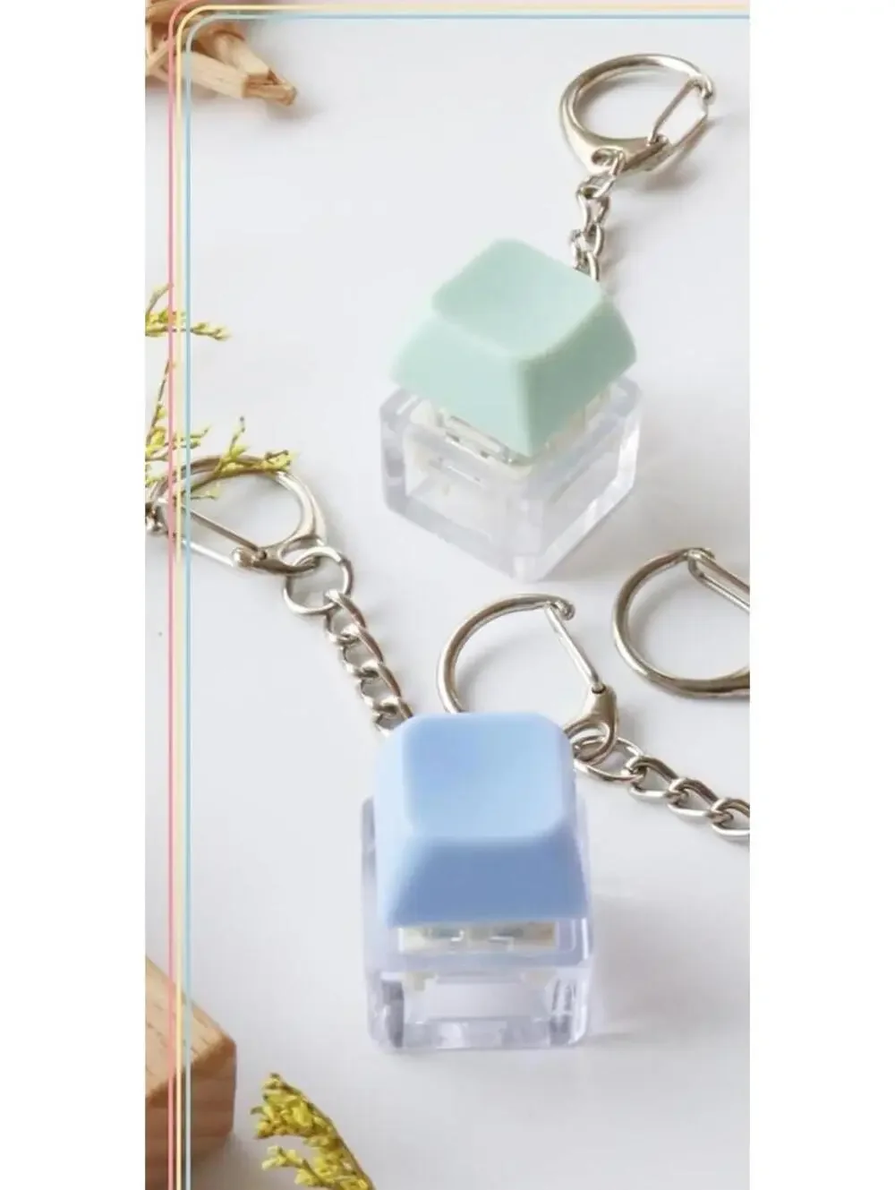 5Pcs Keyboard Clicker Toy Set – Mechanical Keychain Fidget Keys Stress Relief